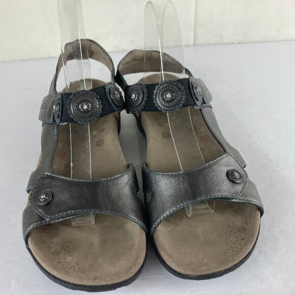 Taos Womens US 9 Pewter Casual Comfort Ankle Strap Sandals Gray Arch Support - Picture 4 of 9